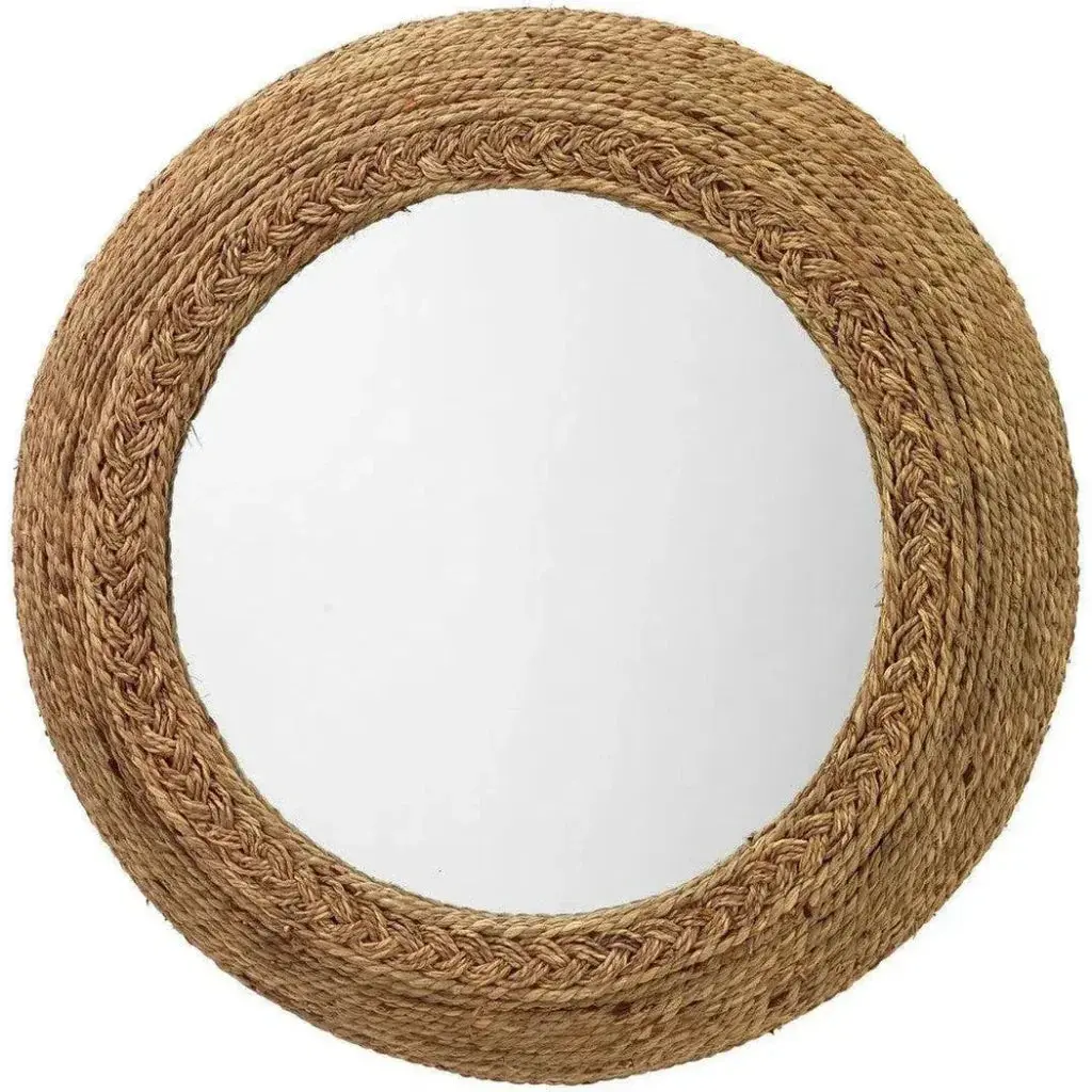 Coastal Style Seagrass Hand-Woven Vertical Wall Mirror