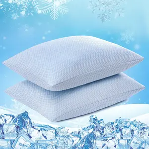 【SummerVibes】DOWNCOOL Cooling Pillow, Adjustable Shredded Memory Foam Pillows for Sleeping, Cool Bed Pillows for Hot Sleepers, Soft Firm Pillow for Side Back Stomach Sleepers,