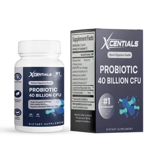 Xcentials Probiotic 40 Billion CFU - #1 Pharmacist Recommended Supplement for Digestive Health - Gluten Free, 60 Capsules, Bifidobacterium Genera