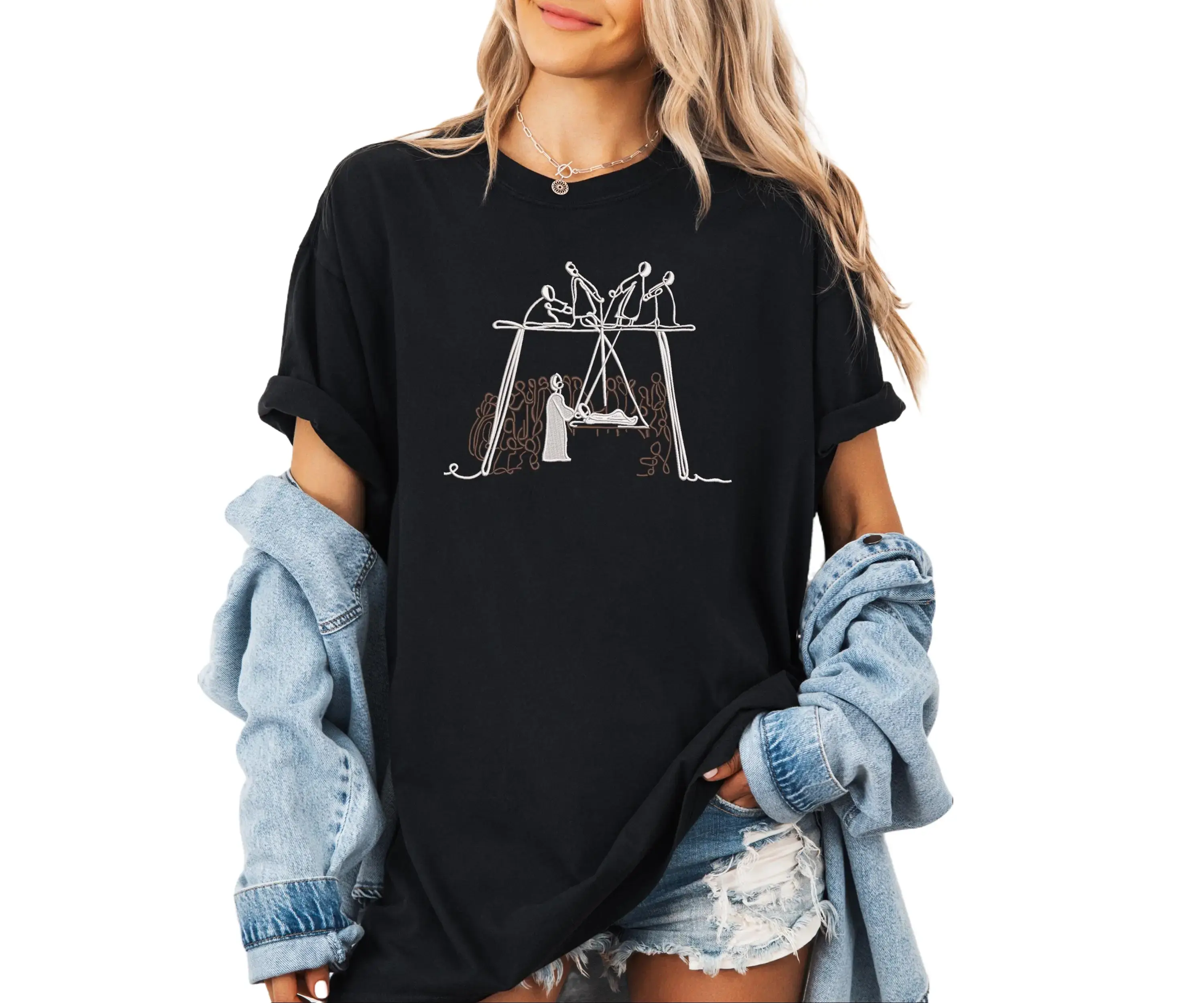 Embroidered Jesus Shirt, Easter Shirt, Christian Apparel, Bible Verse Tee, Jesus Gift, Faith Tee