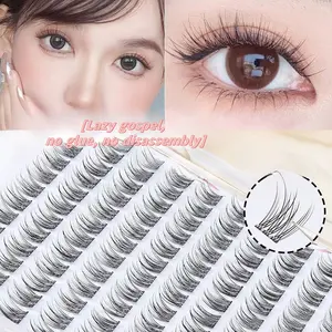 Easy-Apply 120 Cluster Self-Adhesive False Eyelashes Kit, DIY Eyelash Extensions, C Curling, 12mm Fishtail Design, Natural Look, Perfect for Beginners, Eyelash Extensions