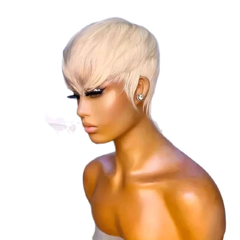 Bob Oblique  Bangs short Straight Hair Perruque Women Wigs Brazilian