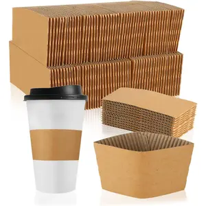 300 Packs Coffee Sleeves,  Paper Cup Sleeve Disposable Coffee Cup Sleeves for Hot and Cold Drinks, Coffee Holder Sleeves for 10oz, 12oz, 16oz, 20oz Paper Coffee Cups (Cup Not Included)