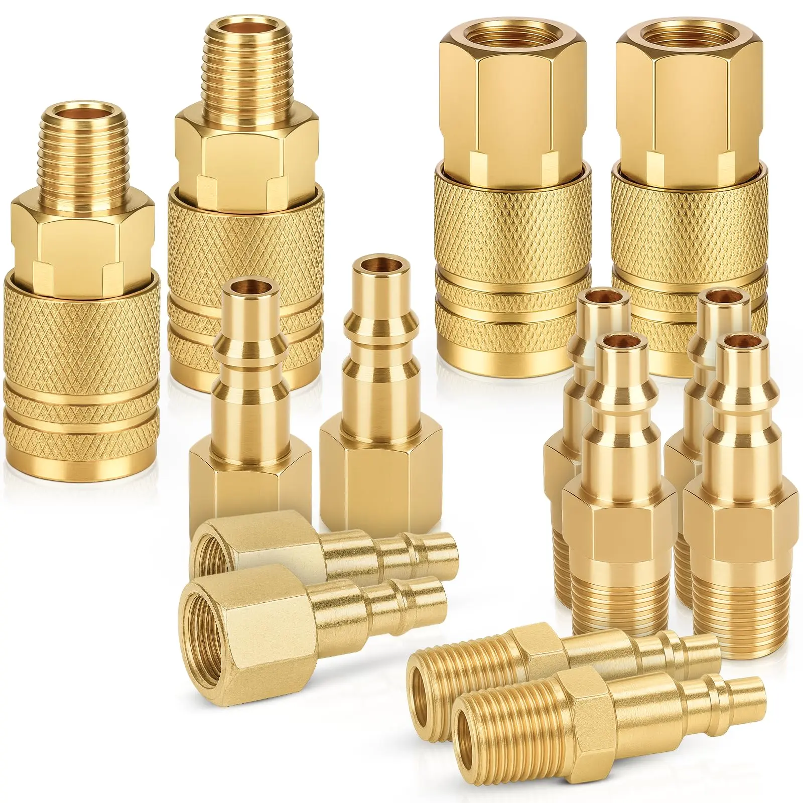Tested 10 Air Fitting Kits — This 14Pcs 1/4" Brass Set Wins | Push-In Quick Connect Couplers, Leak Proof, Garage Must-Have
