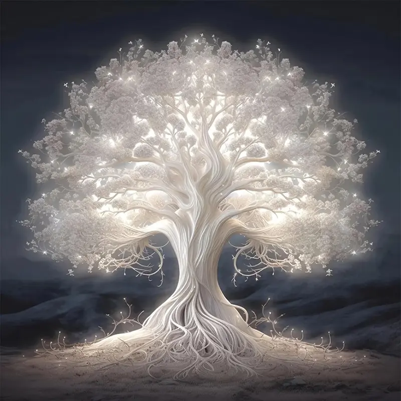 Luminous Tree Design DIY Diamond Arts Colorful Painting Kit without Frame, DIY 5D Diamond Arts Colorful Painting Kit, Wall Art Decor for Home, Crafts, Diamond Painting Kits