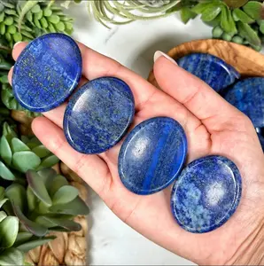 3pcs Natural Lapis Lazuli Worry Stone, Anti-Anxiety Palm Stone, Healing Crystal Fidget Stone Chakra Worry Stones Wellness Gift