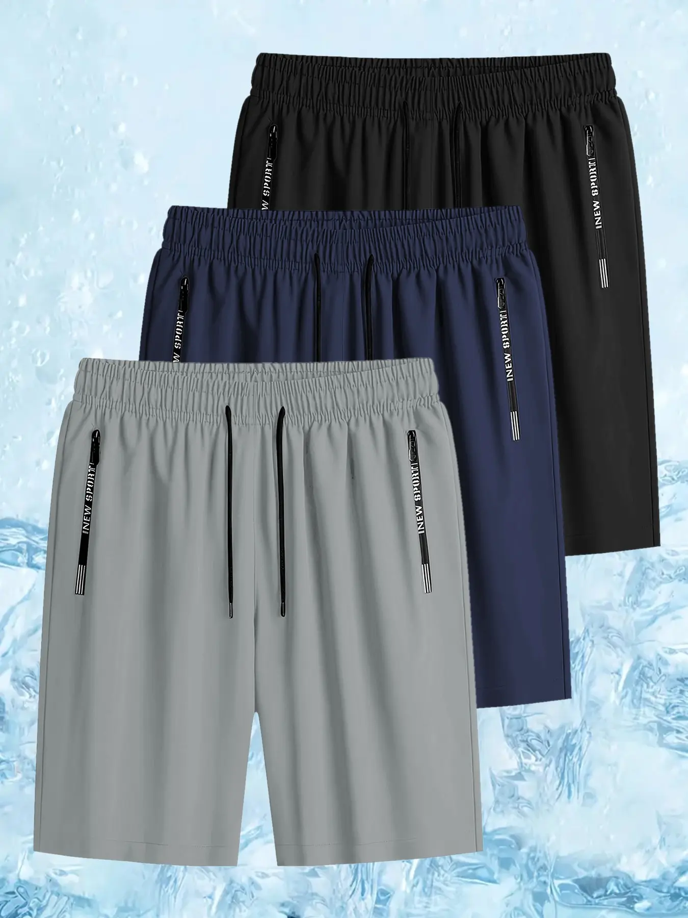 Men's Summer Casual Shorts Set, 3-Pack Disposable Plain Design, Comfortable Daily Wear, Perfect for Outdoor Activities