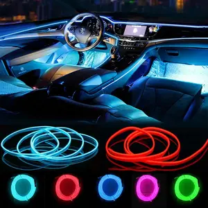 RGB Car Interior LED Strip Lights USB Powered 5M Neon Wire Ambient Light with Fuse Protection for Car Decorative Lighting Create Cool Ambiance in Your Vehicle Christmas Lights