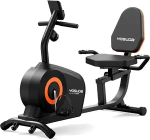 YOSUDA Recumbent Exercise Bike for Home，Magnetic Staionary Bike for Seniors/Adults with Adjustable Seat, 350LB Capacity, 16-level Resistance, LCD Monitor & Pulse Sensors