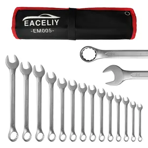 14pcs Combination Ended Spanner Kits,  Combination Wrench Set, Chrome Vanadium Steel Hand Tools Socket Key Wrench Set