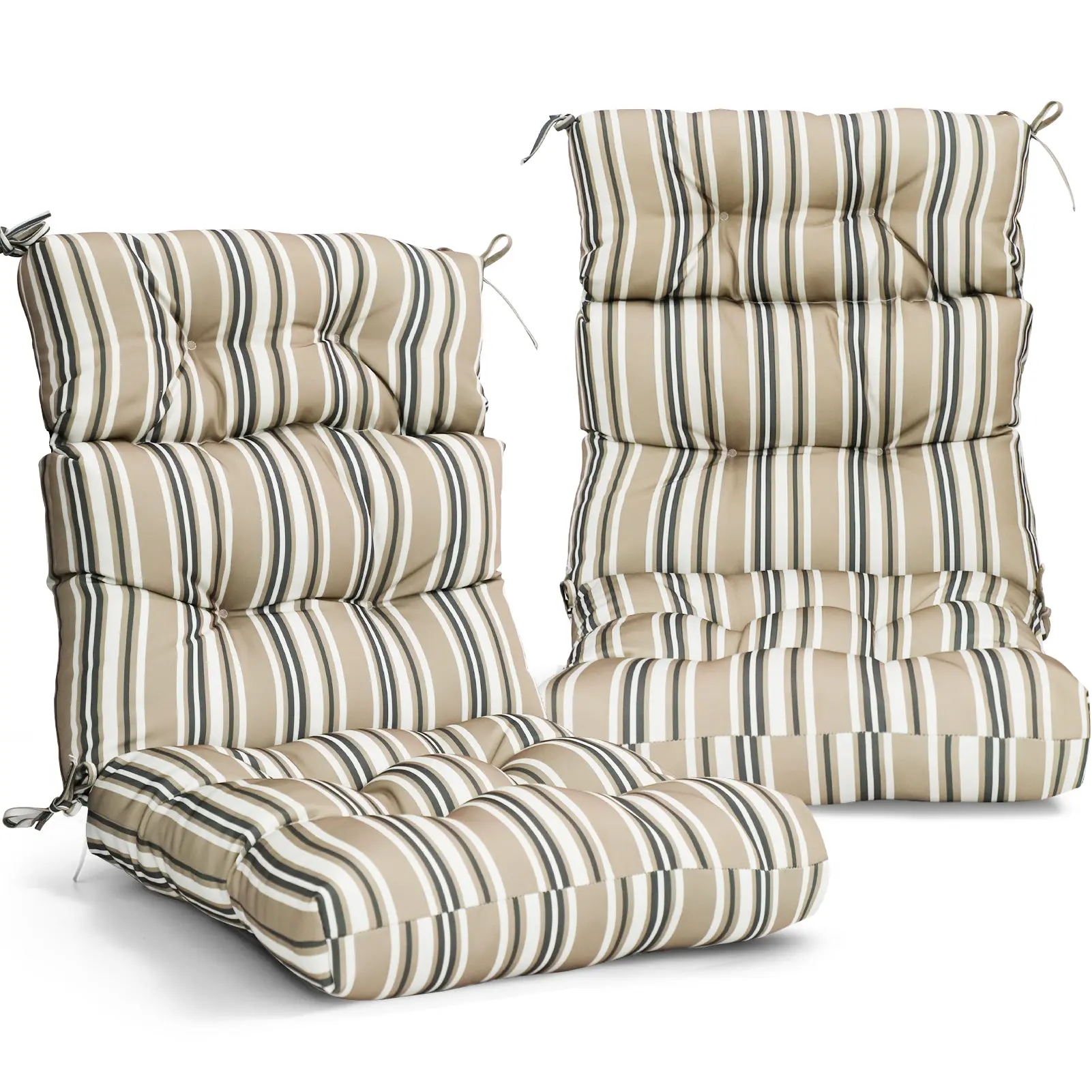 Tufted High Back Patio Cushion, 46x22, 2 Pack