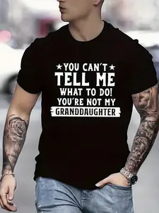 Men's Tell Me Graphic Tee - Crew Neck, Regular Fit, Durable Stretch, Ideal For Sports & Casual Wear