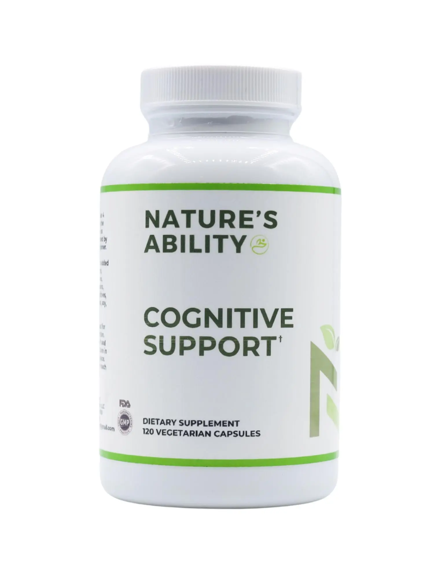 Nature's Ability Cognitive Support Supplement with B6, Folate, B12, Magnesium, Zinc, GABA, L-Theanine, 120 Vegetarian Capsules