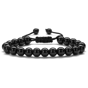 Adjustable Black Onyx Beaded Bracelet Adjustable Black Onyx Beaded Bracelet