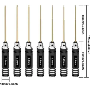 7Piece Titanium Hex Driver Set – 0.93.0mm Precision Allen Screwdriver Kit, RC Tools for Drone  MultiAxis Helicopter Models, with Allen Wrenches