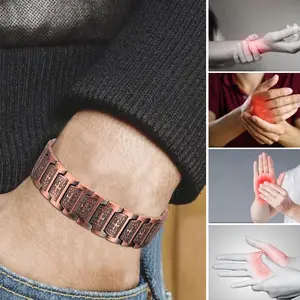 copper platingmagnetic cross bracelet, adjustable wristband, equipped with sizing tools, anything is possible. The magnet embedded in the bracelet can and increase energy. Father's Day Christmas Jewelry Gift Magnetic Bracelet