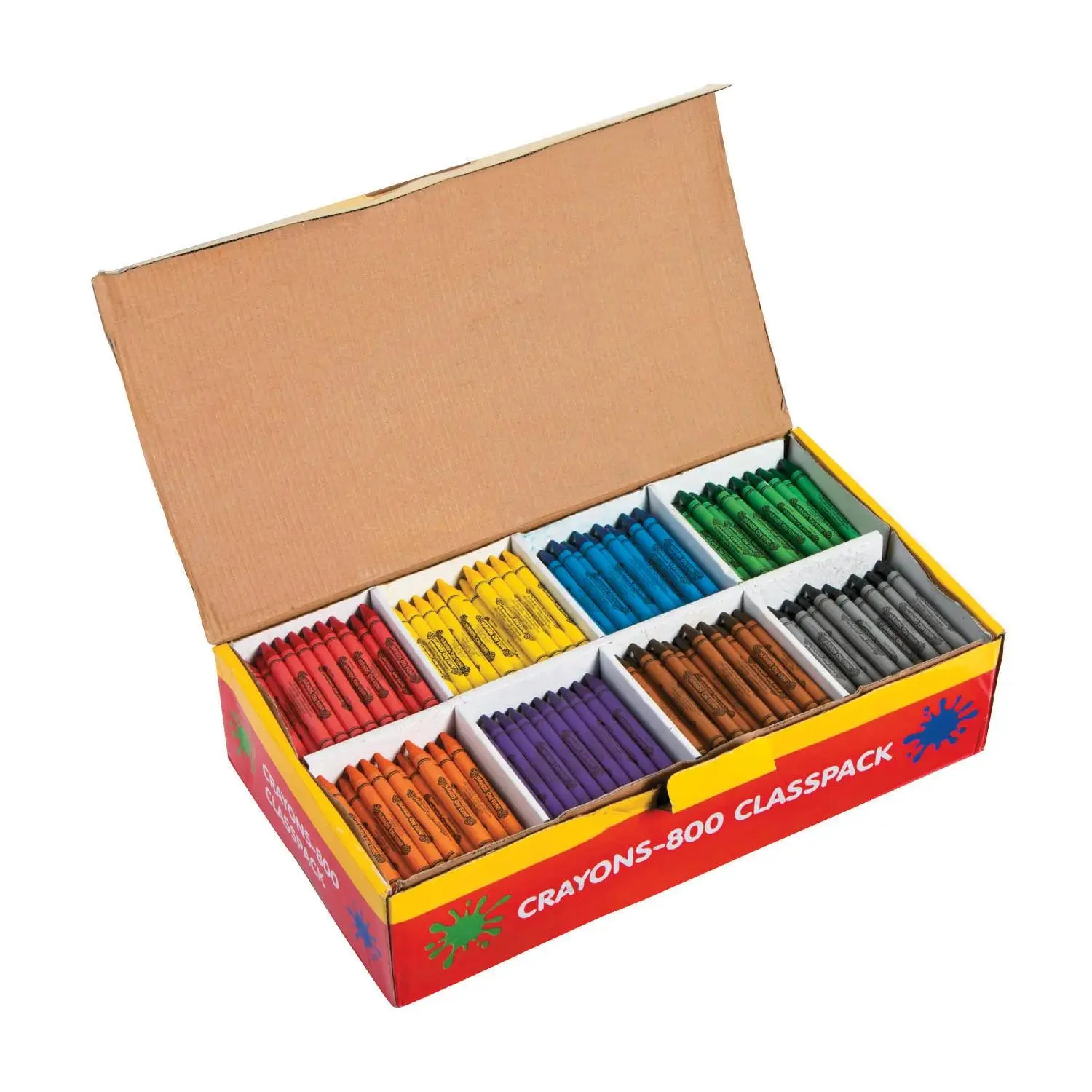 Bulk 800 Pc. Crayon Pack - 8 Colors per pack, Great Value, Classroom Supplies
