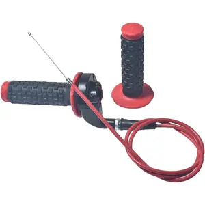 Red 7/8" 22mm Handlebar Handle Grips Throttle Cable for 50cc 90cc 110cc 125cc 150cc 200cc 250cc Mini Bike ATV Quad Pit Bike Dirt Bike Motorcycle
