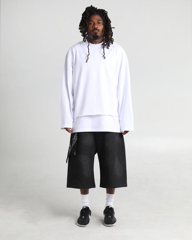 Paisley Denim Shorts