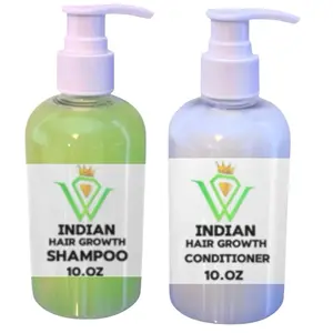 Indian Hair Growth Shampoo & Conditioner Set 10 oz Each for Healthy Hair Care