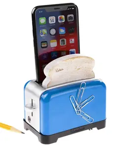 Notester Desk Caddy with Toaster-Shaped Memo Pad and Paperclip Holder