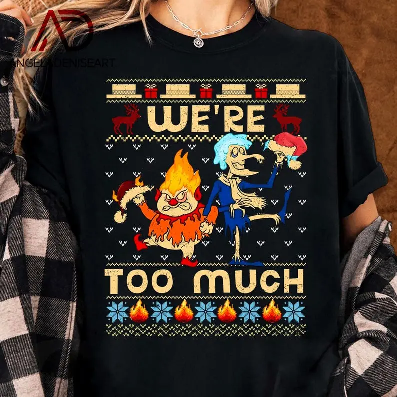 Delivered after Christmas-Miser Brothers Heating and Cooling T-Shirt, Heat and Snow Miser Christmas Tee, Funny Retro Holiday T-Shirt, Classic Xmas Gift