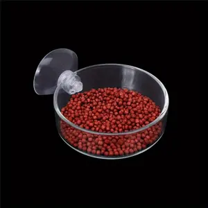 60mm Aquarium Shrimp Feeder with Suction Cup, Acrylic Fish Tank Feeding Bowl, Round Transparent Dish for Easy Feeding