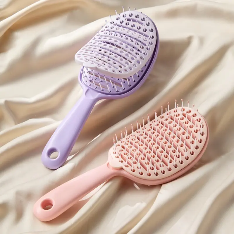 Vital5 Self-Cleaning High-Volume Detangling Scalp Massage Blowout Brush - Curved Volumizing Styler for Coily, Color-Treated, Chemically Treated Hair, Anti-Bacterial Hair Tool, Antibacterial, Abs