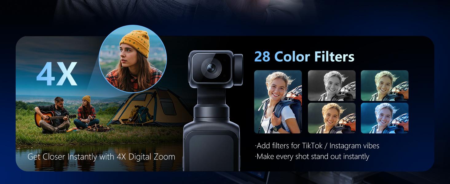 Lmzour 4K Vlogging Camera with Face Tracking & 330° Rotating Lens | Pocket Camera for TikTok & YouTube