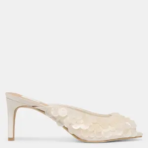 Dolce Vita SAMARY CONFETTI HEELS OFF WHITE SATIN