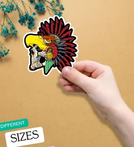 Skull Eagle Vinyl Sticker - Aztec Warrior Eagle Decal - Weatherproof Bumper Sticker for Cars, Laptops, Water Bottles - Mexican Folk Art Gift