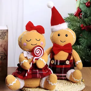 2PC Gingerbread Man Christmas Decorations Indoor for Christmas Ornament Home Decor Gingerbread Doll for Gift Door Window Table Tree Holiday Xmas Season Decor Set