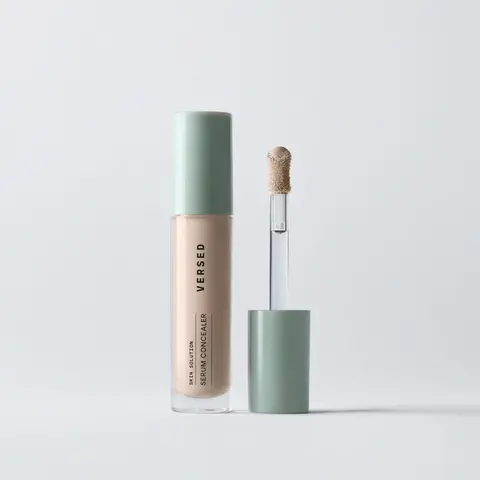 Versed Skin Solution Serum Concealer - Weightless Hydrating Concealer with Caffeine & Kojic Acid – Medium Long-Lasting Coverage Cream Concealer for Dark Circles, Under-Eye Brightening, glow