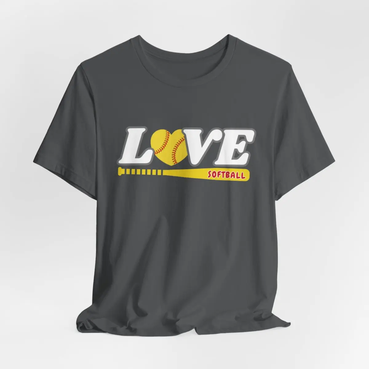 Love Softball Unisex Jersey Tee, Sporty T-Shirt, Gift for Softball Players, Casual Wear for Athletes, Softball Love Shirt Collar Cotton