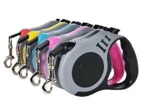 Retractable Dog Leash 3M Auto Telescopic Lead with Lock Button Adjustable Safety Harness for Secure Walks Durable Nylon Construction