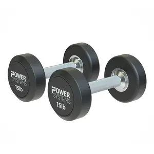 Power Systems ProStyle Round Rubber Dumbbell Pairs (15)