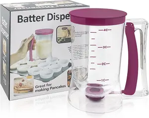 Pancake Cupcake Batter Dispenser, Bakeware Maker with Measuring Label,  Baking Tool for Cupcakes, Waffles, Muffin Mix, Cake or Any Baked Goods