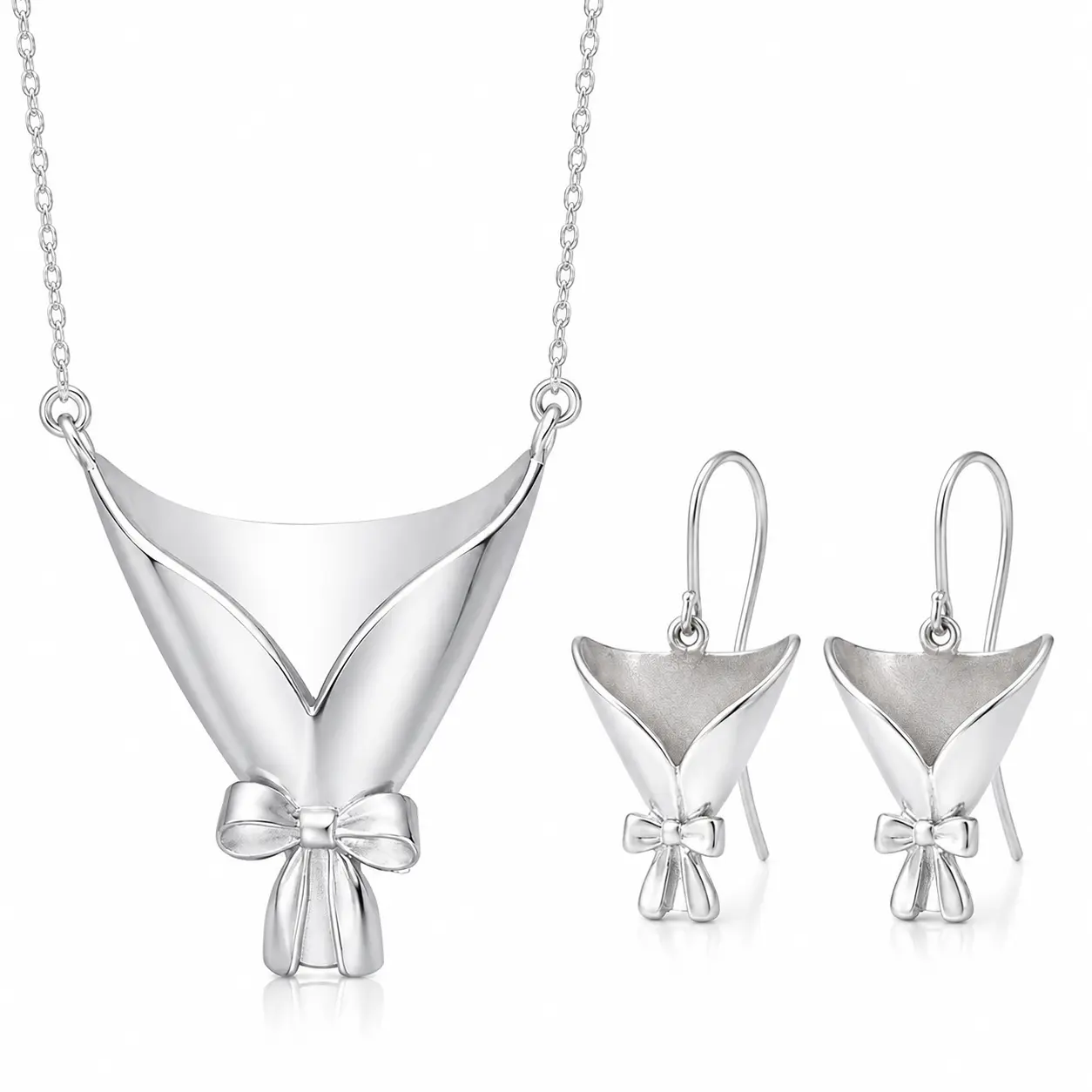 DIY Flower Holder Necklace & Earrings Set for Women, Wearable Mini Flower Vase Pendant Jewelry, Insert Real Flowers or Mini Bouquets, Unique Graduation Wedding Prom Gift