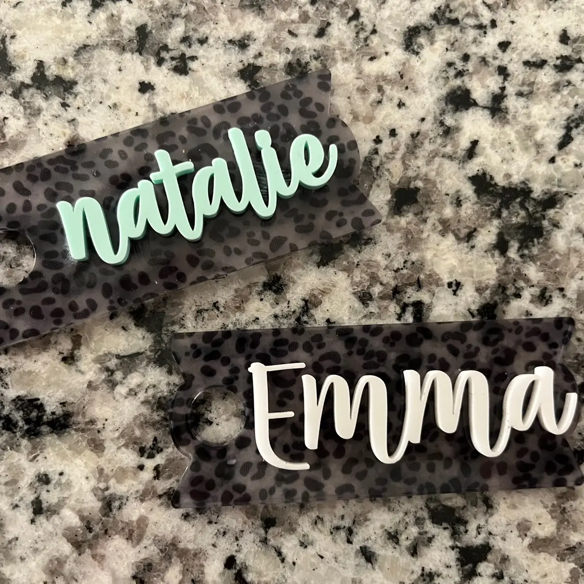 Black Leopard  Topper | Quencher Tag | Name Plate