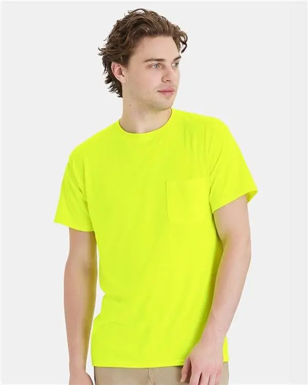 Custom Embroidered - Hanes - Unisex Workwear Pocket T-Shirt - W110