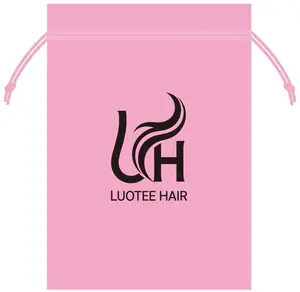 [Not for Sale] LuoTee Hair — Stylish Silk Pouch (Wig Packaging Bag) — Pink Silk Drawstring Bag