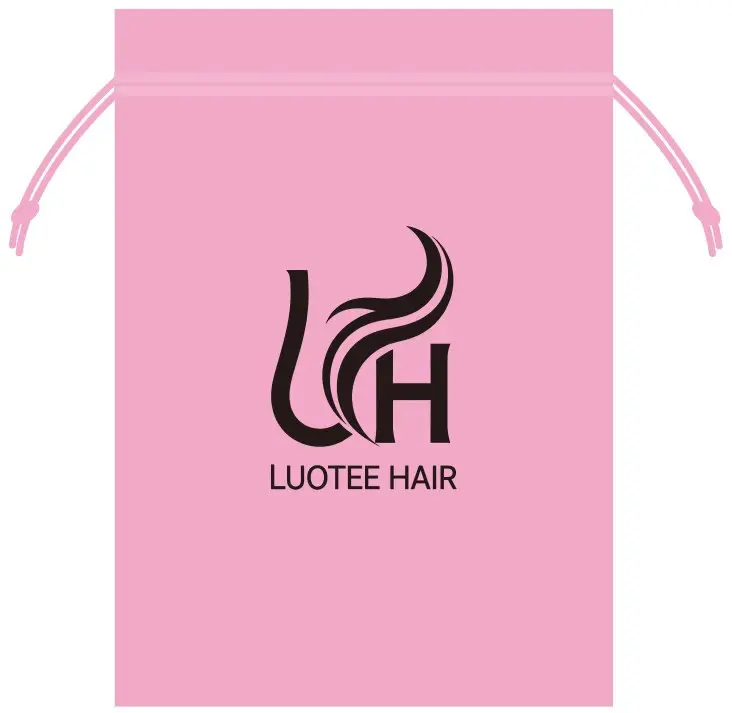 [Not for Sale] LuoTee Hair — Stylish Silk Pouch (Wig Packaging Bag) — Pink Silk Drawstring Bag