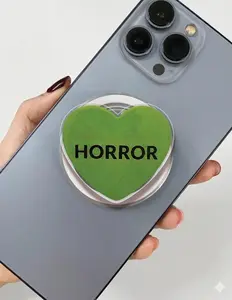 Horror Green Heart Grip Magsafe, Green Heart Phone Grip Holder, Funny Phone Holder, Cartoon Animal Kindle Grip, Gift for Girls Boys