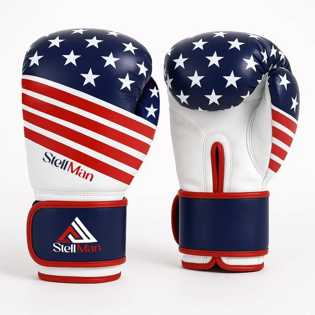 Stellman Gladiator 2.0 US Flag Grappling Gloves - High-Quality Martial Arts Gear with Velcro Closure, Breathable Ventilation, Snug Fit, Advanced Padding, Bold Look, Enhanced Protection for All Levels Training