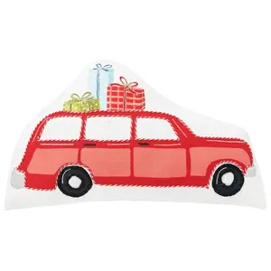 C&F Home Christmas Car Printed & Embellished Th row Pillow