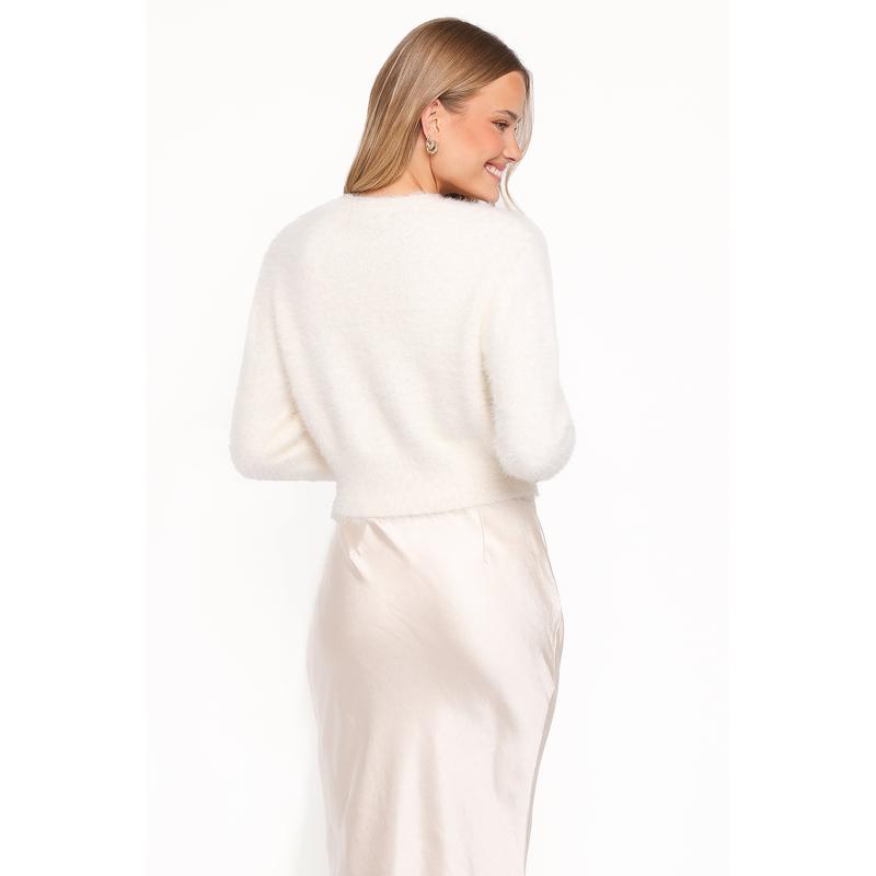 Jintie Vintage Button Cardigan - Cream