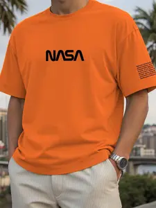 Nasa T-Shirt, Iconic Streetwear, Loose Fit Punk Rock Graphic Shirt, Unisex Large Size, Casual Fashion for Men & Women
