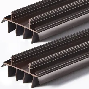 Replacement Door Bottom with Vinyl Fins 36" Long 1 3/4" Wide Threshold Seal Bottom of Door Weatherstrip Kerf Weather Stripping for 7/8" Between Barbs(Brown,2 Pcs)