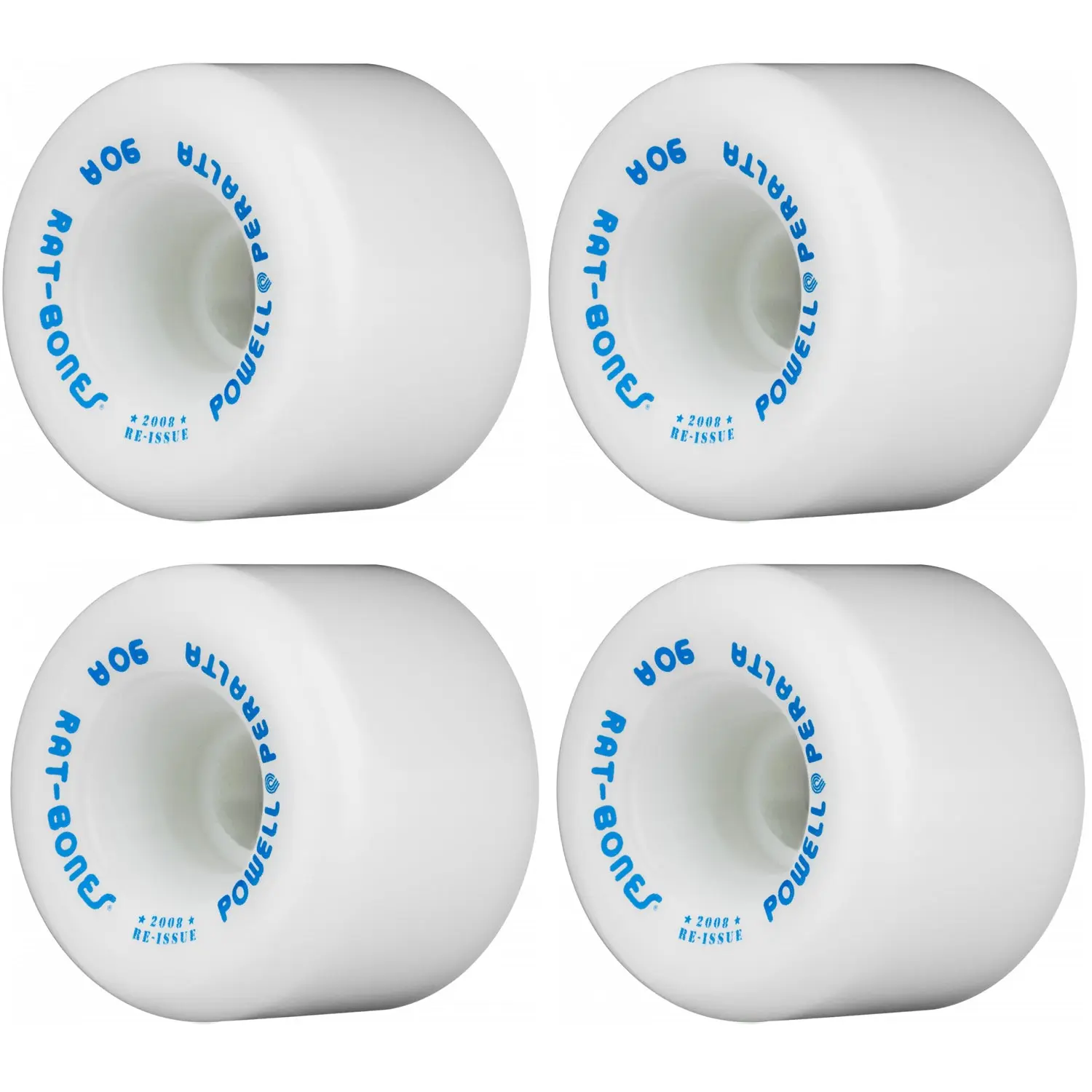 Powell Peralta Rat Bones Skateboard Wheels Old School Re-Issue White 60mm 90A