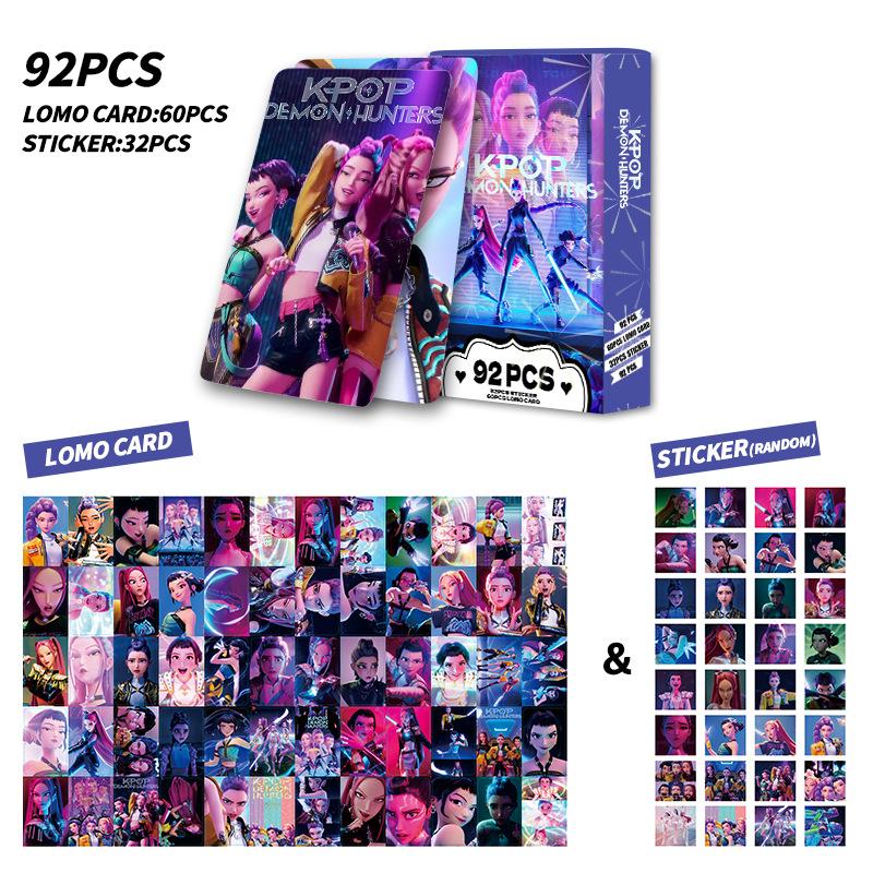 Photocard Set 92PCS – 60 LOMO Cards + 32 Stickers, KPOP Album Cards for Fans, Mini Collectible KPOP Gifts for Boys Girls Room Decoration